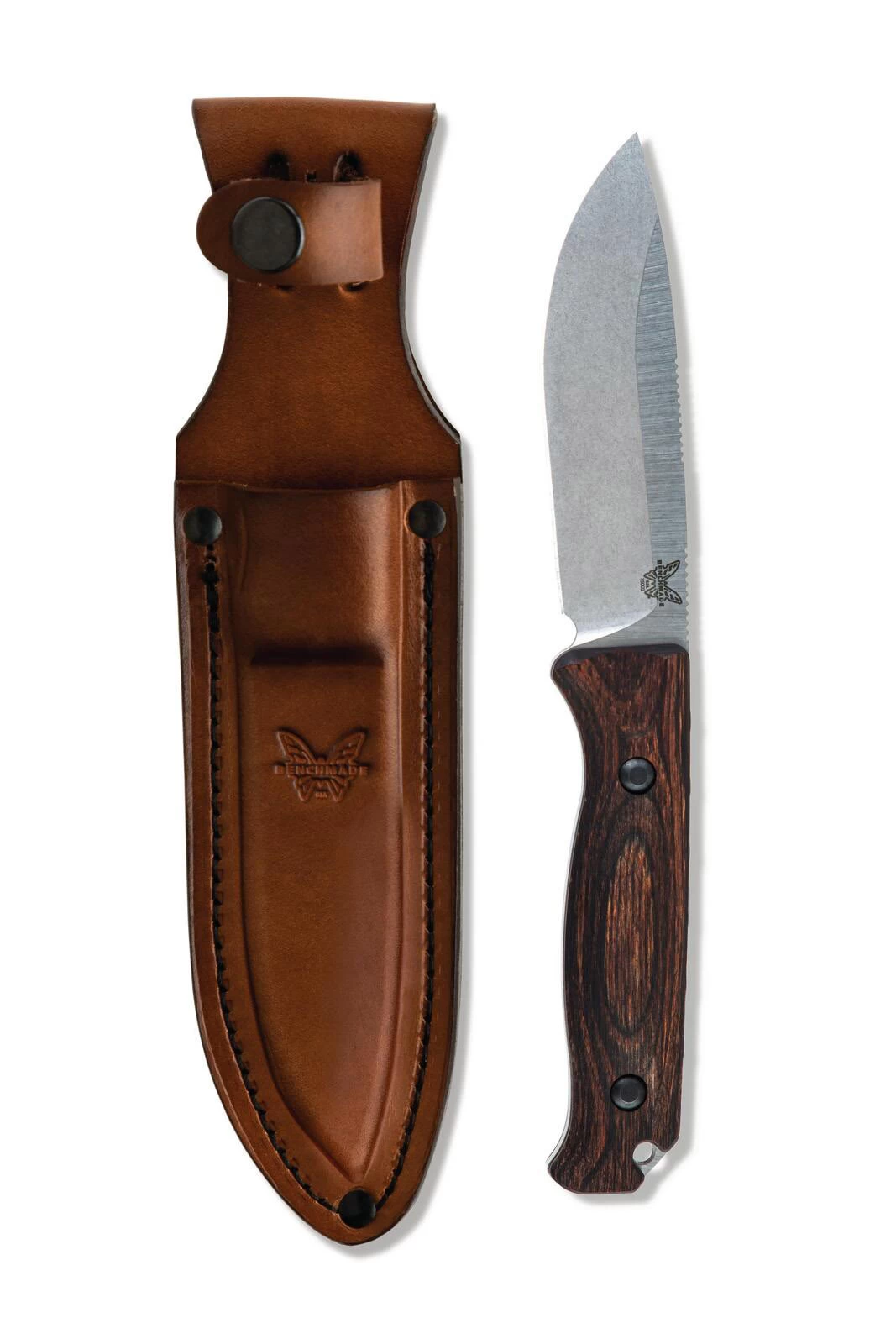 Benchmade Saddle Mountain Skinner CPMS30V Steel Hunting Fixed Blade Knife, Leather Sheath - 15002