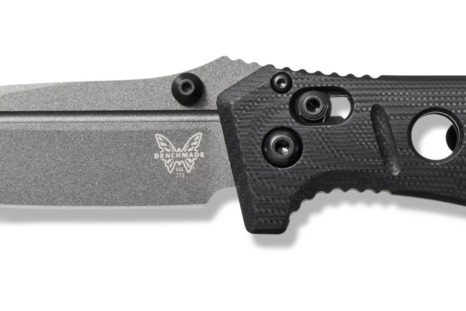 Benchmade Mini ADAMAS Grey CPM-CruWear® Steel Black Handle Folder Knife - 273GY-1 - Image 5