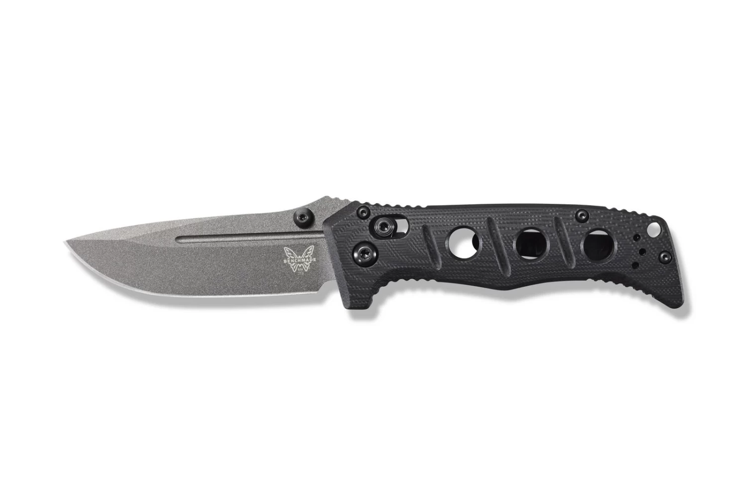 Benchmade Mini ADAMAS Grey CPM-CruWear® Steel Black Handle Folder Knife - 273GY-1