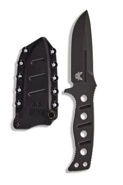 Benchmade ADAMAS CPM-CruWear® Steel Black Fixed Blade Knife, PIM Sheath - 375BK-1