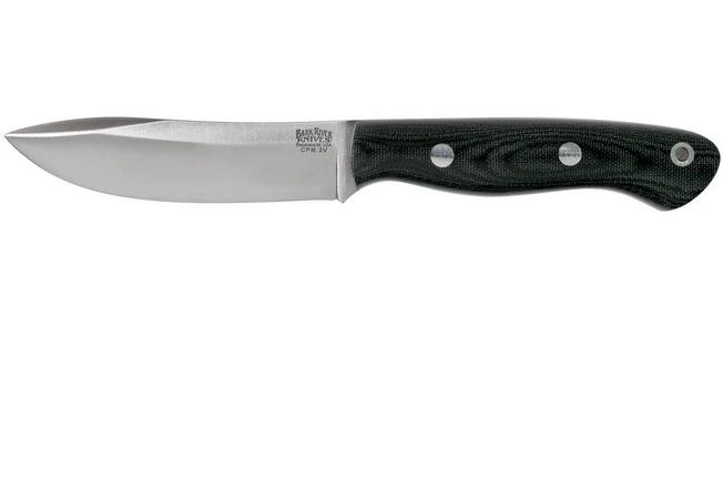 Bark River Mini Aurora Hunter CPM 3V, Black Canvas Micarta