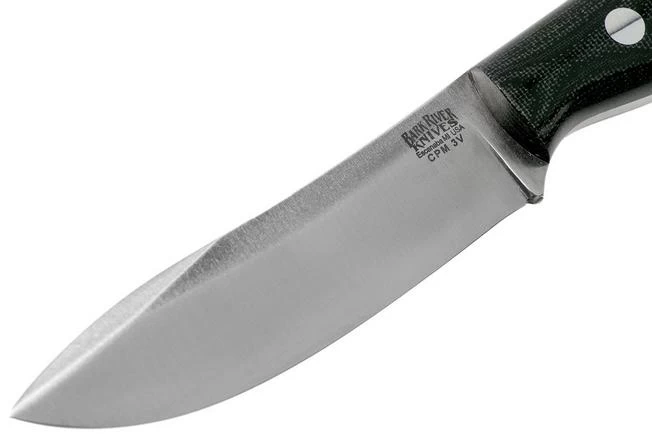 Bark River Mini Aurora Hunter CPM 3V, Black Canvas Micarta - Image 3