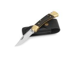 Buck Hunter, Folding Knife 110BRS, Leather Sheath