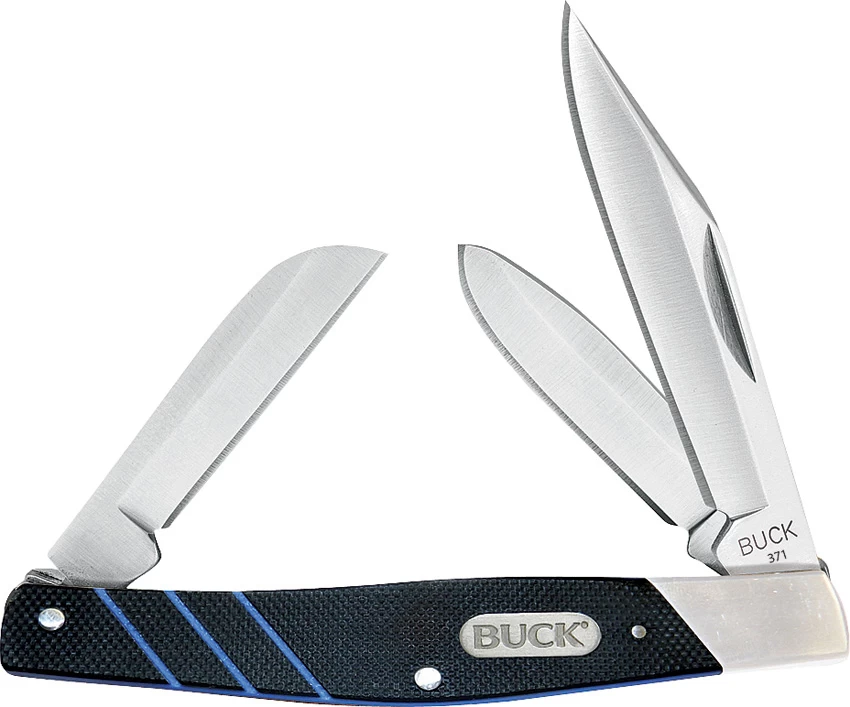 Buck Stockman Black/Blue G10 Folding Knife 371BKSWM-B