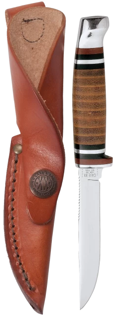 Case Stacked Leather 3" Mini FINN Hunter Fixed Blade Knife With Sheath #379