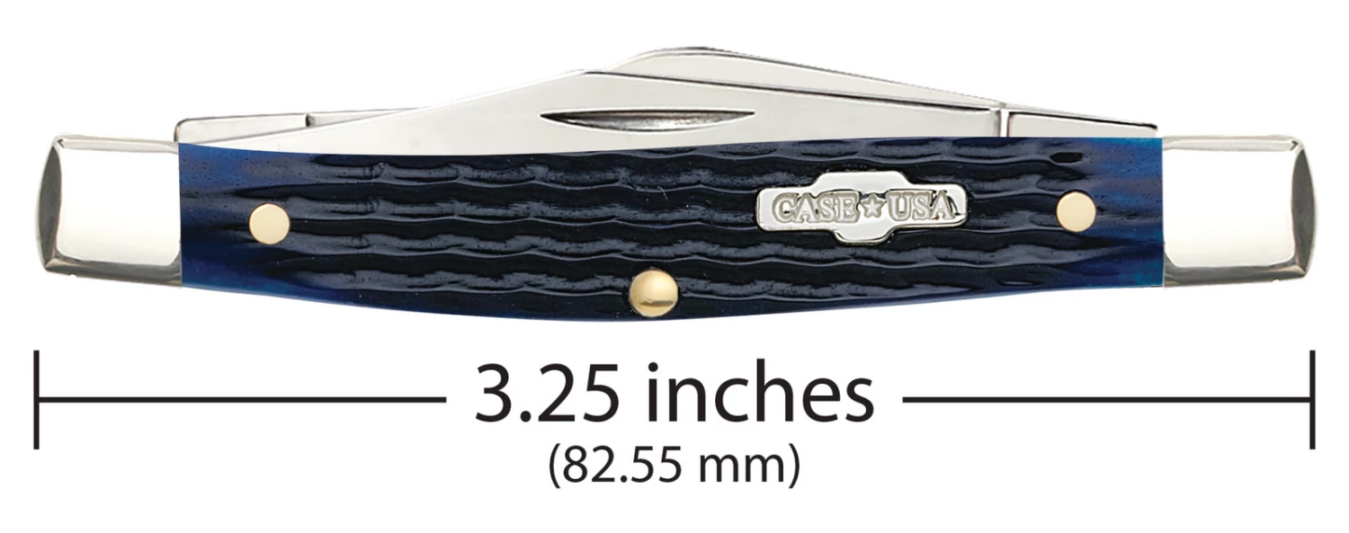 Case Rogers Corn Cob Jig Blue Bone (SS) Medium Stockman Folder Knife #02806 - Image 4