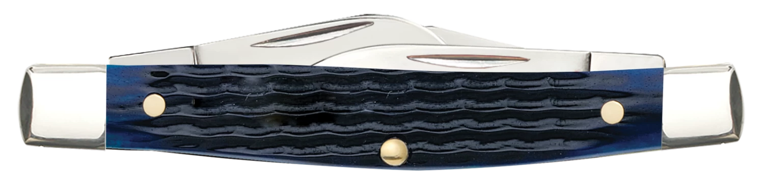 Case Rogers Corn Cob Jig Blue Bone (SS) Medium Stockman Folder Knife #02806