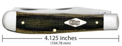Case Smooth Green And Black Natural Canvas Micarta (SS) Large Trapper Folder Knife #23470