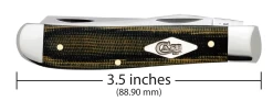 Case Smooth Green And Black Natural Canvas Micarta (SS) Mini Trapper Folder Knife #23472