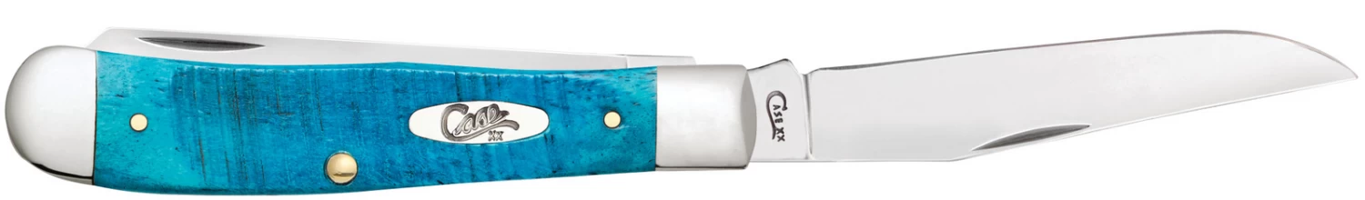 Case Sawcut Jig Caribbean Blue Bone (SS) Large Trapper Folder Knife #25592 - Image 3