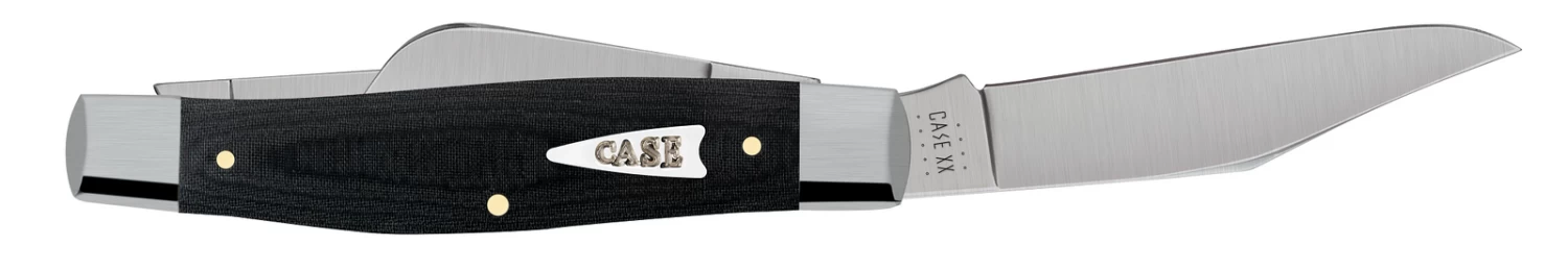 Case Smooth Black Micarta (SS) Large Stockman Folder Knife #27732 - Image 3