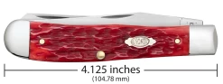 Case Peach Seed Jig Dark Red Bone (CS) Large Trapper Folder Knife W/ Pocket Clip #31957