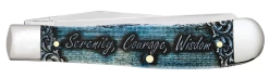 Case Gift Boxed Serenity Prayer Natural Bone (SS) Trapper Folder Knife #38822
