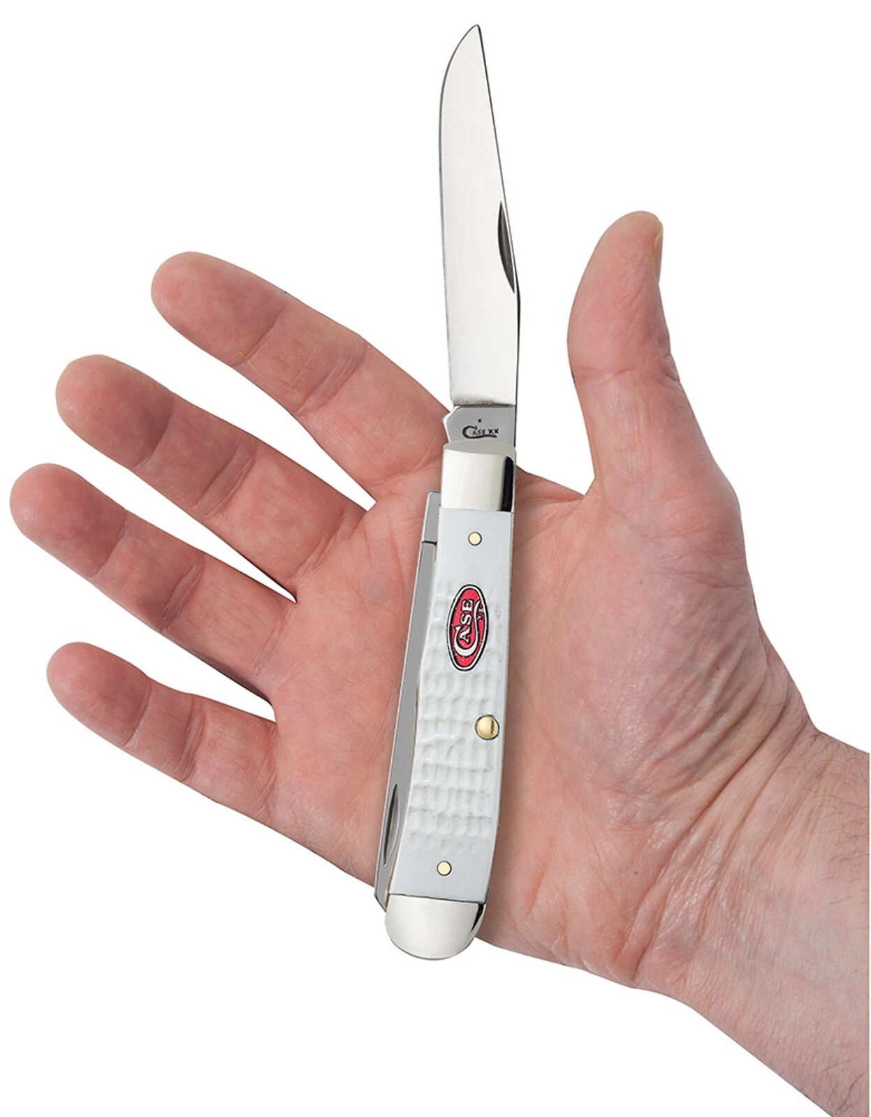 Case Sparxx Standard Jig White Synthetic (SS) Large Trapper Folder Knife #60182 - Image 4