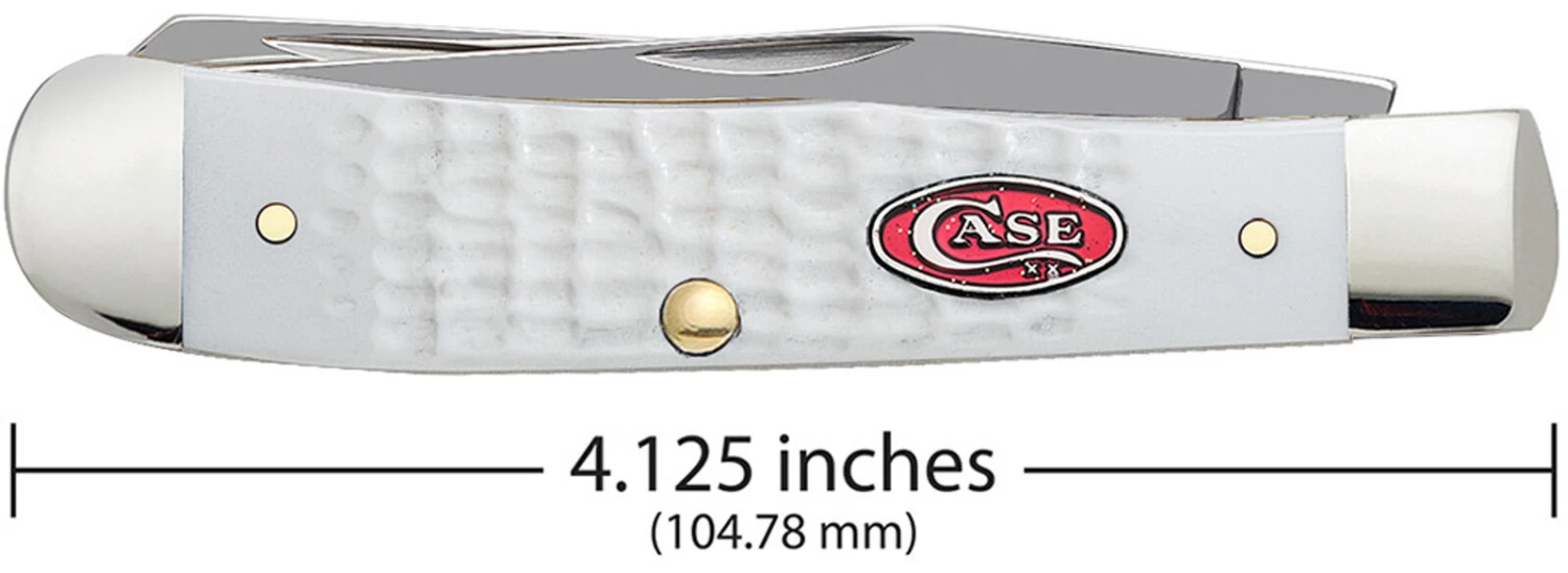 Case Sparxx Standard Jig White Synthetic (SS) Large Trapper Folder Knife #60182