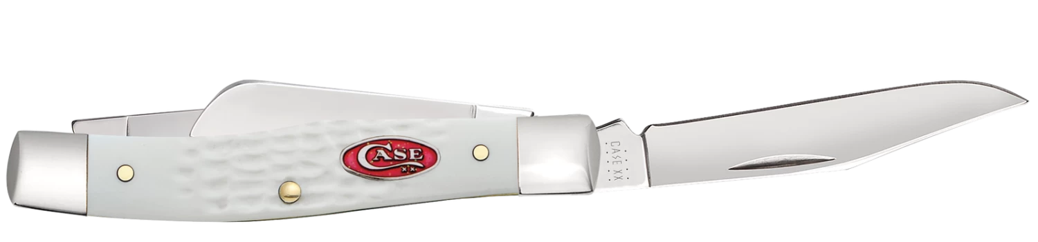 Case Sparxx Standard Jig White Synthetic (SS) Medium Sloped Bolster Stockman Folder Knife #60184 - Image 3