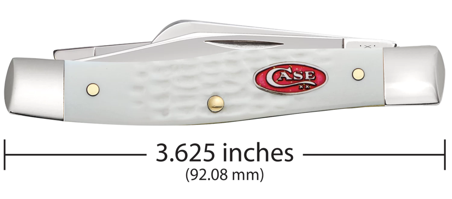 Case Sparxx Standard Jig White Synthetic (SS) Medium Sloped Bolster Stockman Folder Knife #60184