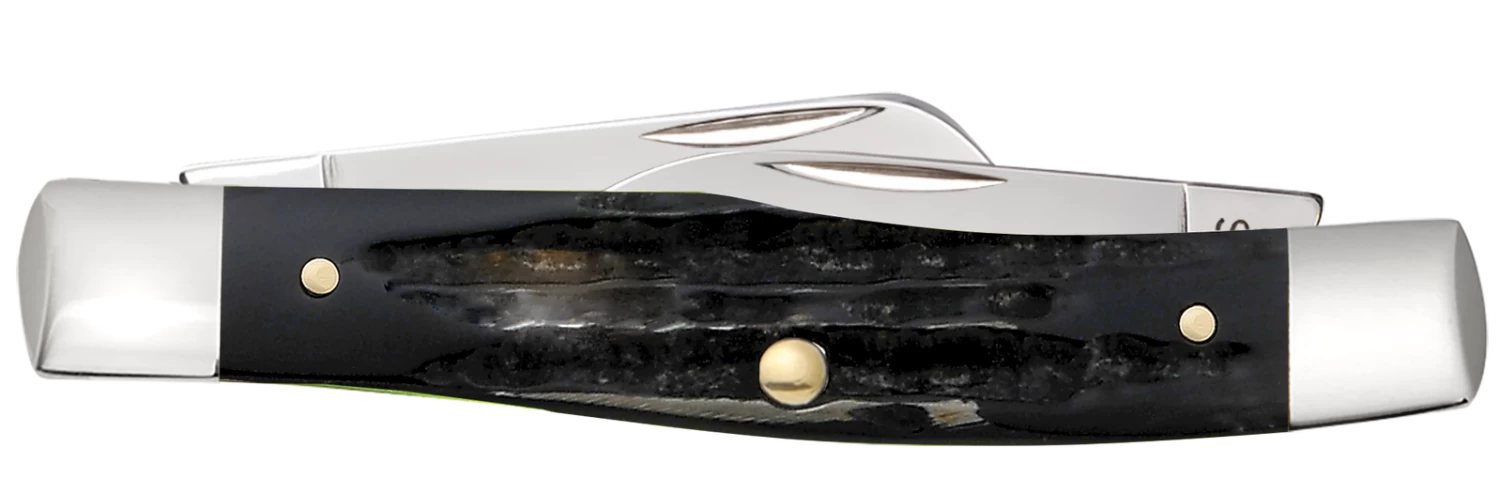 Case Jigged Buffalo Horn (SS) Medium Stockman Folder Knife #65012 - Image 2