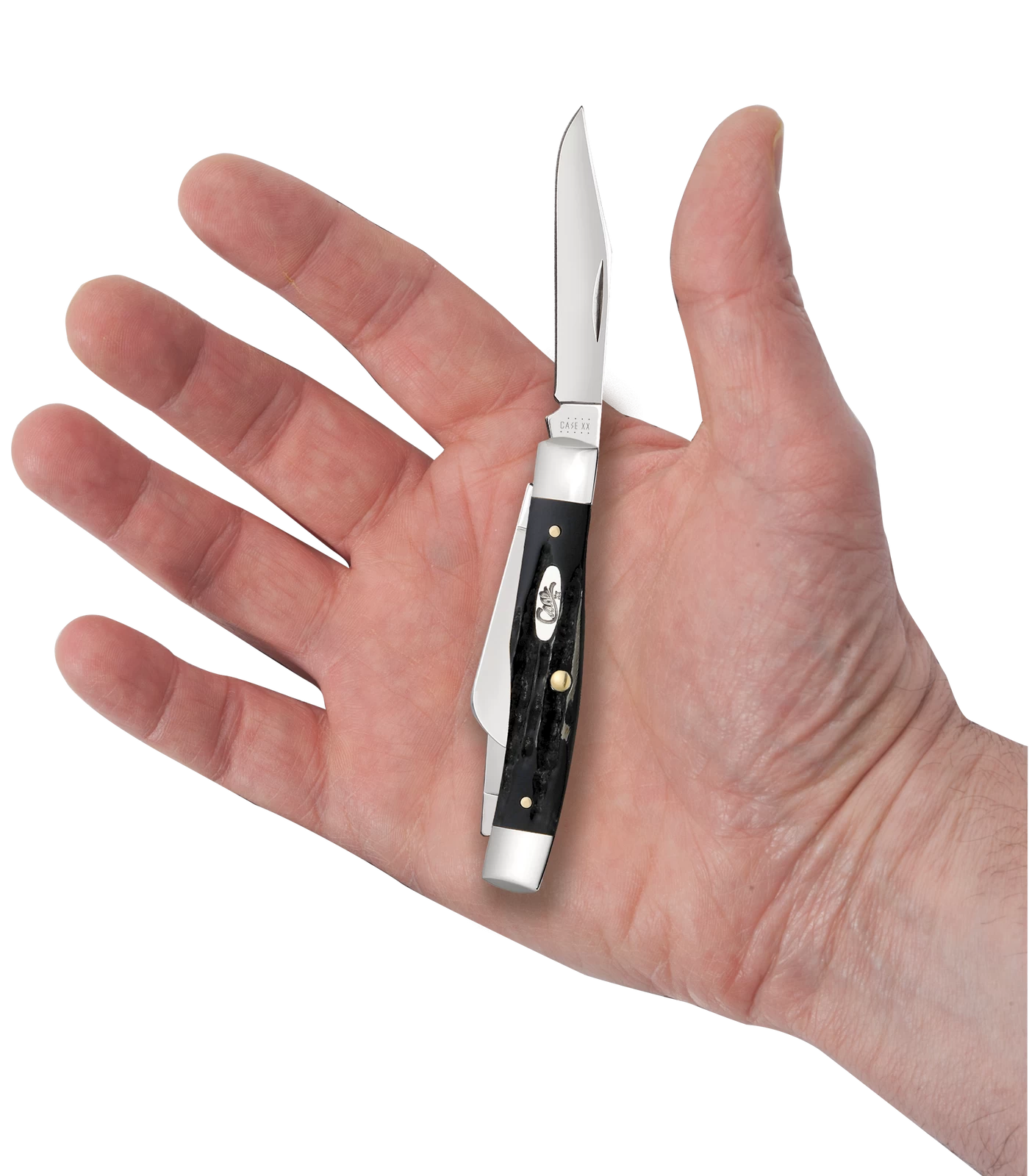 Case Jigged Buffalo Horn (SS) Medium Stockman Folder Knife #65012 - Image 4