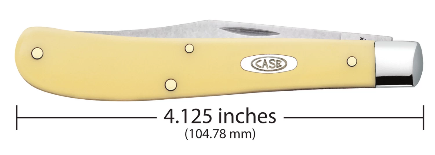 Case Yellow Synthetic (SS) Slimline Trapper Folder Knife #80031