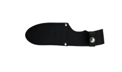 Cudeman Nesmuk Black Rubber Vanadium Steel Skinner Hunting Fixed Blade Knife, Leather Sheath - 111-H