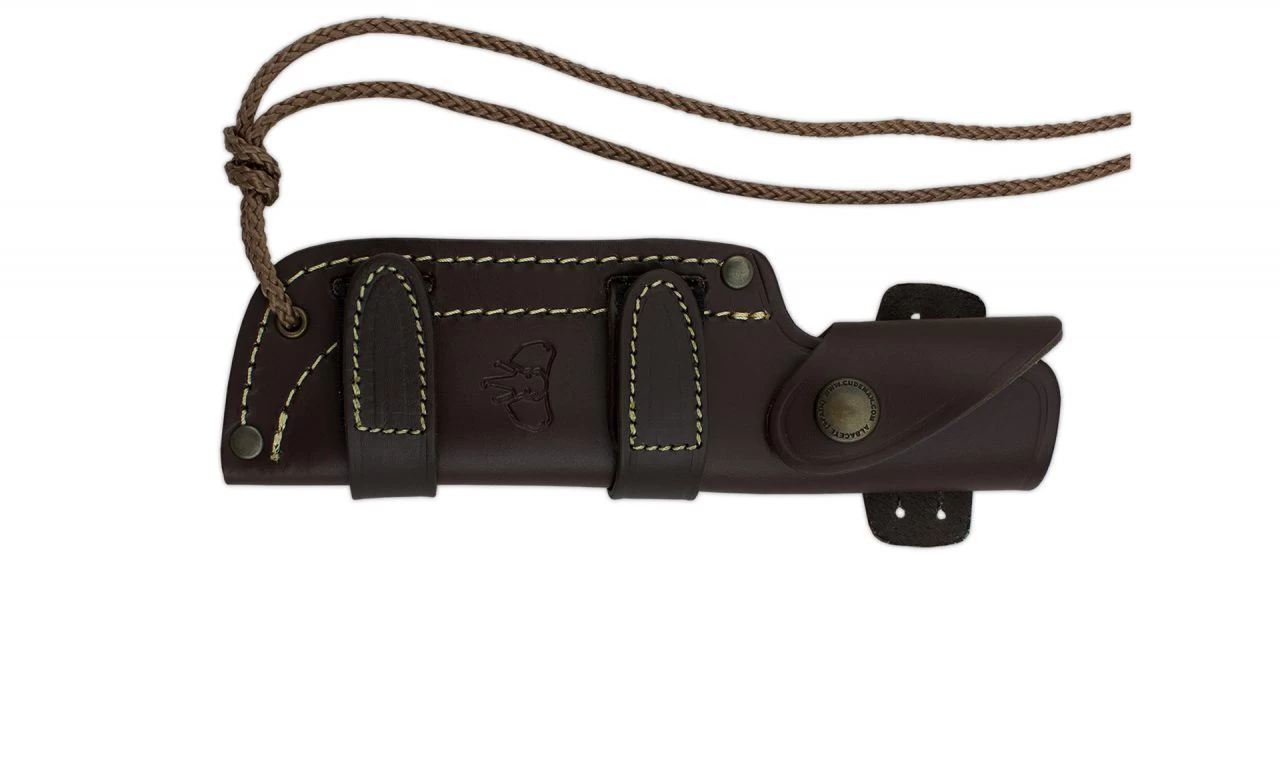 Cudeman MT-5 Walnut Bohler N-695 Steel Survival Fixed Blade Knife, Leather Sheath - 120-G