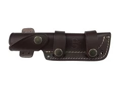 Cudeman Olive Wood Bohler N-690Co Steel Survival Fixed Blade Knife, Leather Sheath - 158-L