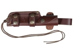 Cudeman Nesmuk Wolf Turkish Walnut Wood Bohler N690CO Steel Hunting Fixed Blade Knife, Leather Sheat