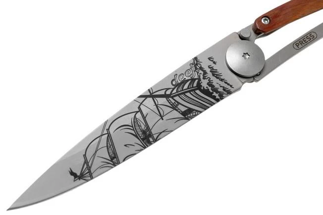 Deejo Tattoo 37g, Coral Wood, Corsair 1CB000063 Pocket Knife - Image 3