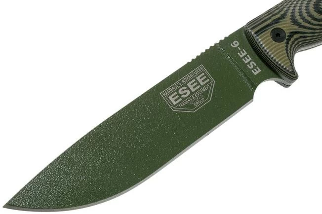 ESEE Model 6 OD Green Blade 3D OD Green-Black G10 Survival Knife 6POD-003 Black Sheath + Clip Plate - Image 3