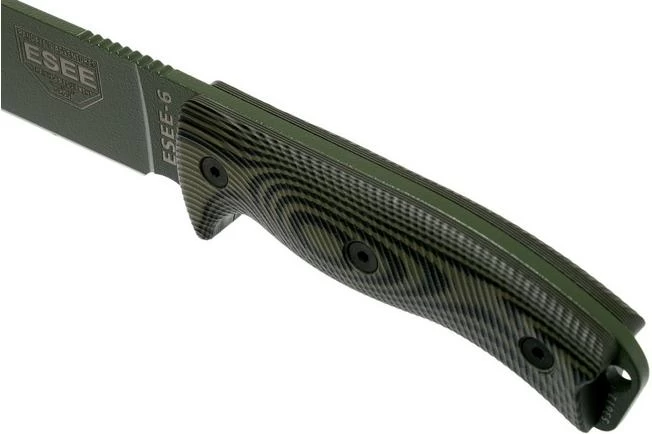 ESEE Model 6 OD Green Blade 3D OD Green-Black G10 Survival Knife 6POD-003 Black Sheath + Clip Plate - Image 5