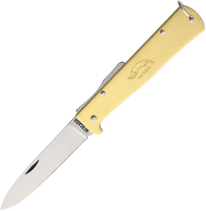 Otter Mercator Brass Handle Carbon Steel Pocket Knife