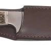 Mikov Les Forest Stag Horn Hunting Wide Fixed Blade Knife, Leather Sheath - 398-NP-13/B