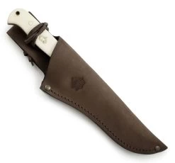 Puma SGB Buffalo Hunter Smooth White Bone Fixed Blade Knife, Leather Sheath - 6817200T
